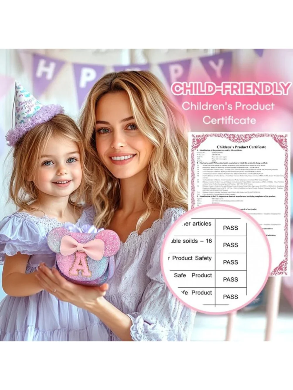 Purple Rainbow Toddler Purse for Girls 3-8 | Crossbody Bag & Wallet Gift
